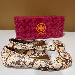 Tory Burch Minnie Ballet Travel Flats 9.5 Reverie Combo Floral